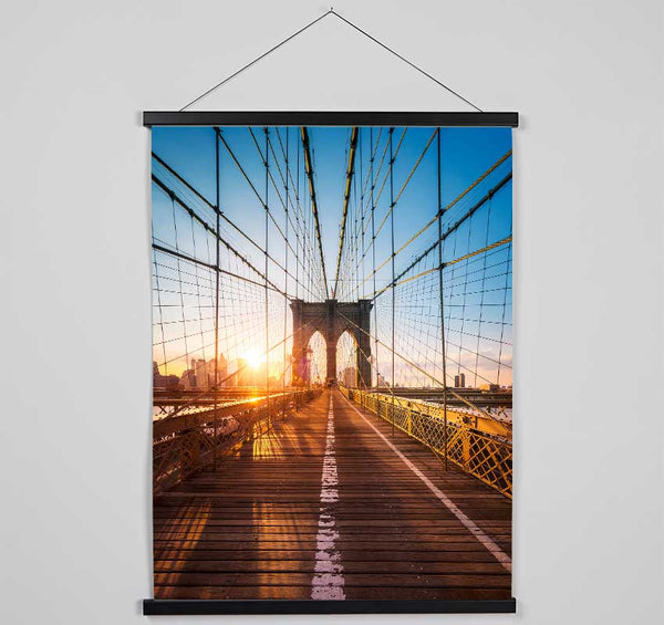 Brooklyn Bridge Sun Hanging Poster - Wallart-Direct UK