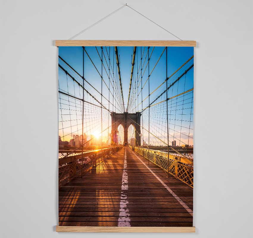 Brooklyn Bridge Sun Hanging Poster - Wallart-Direct UK