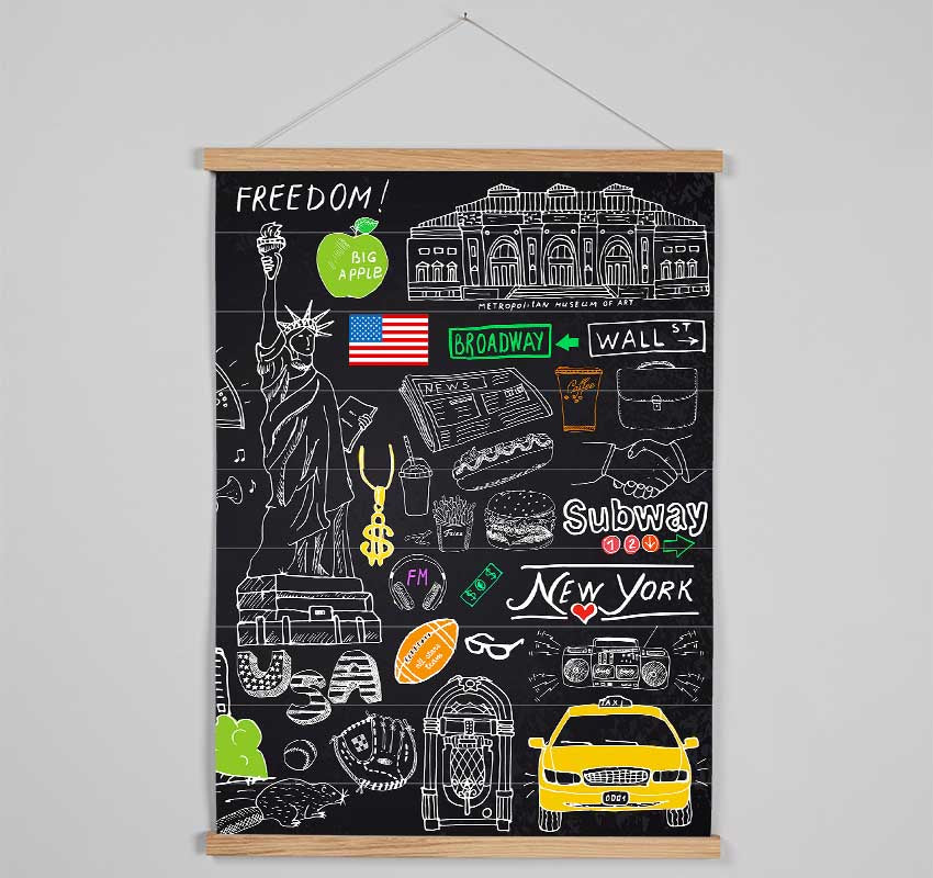 Greatest Things Of NYC Hanging Poster - Wallart-Direct UK