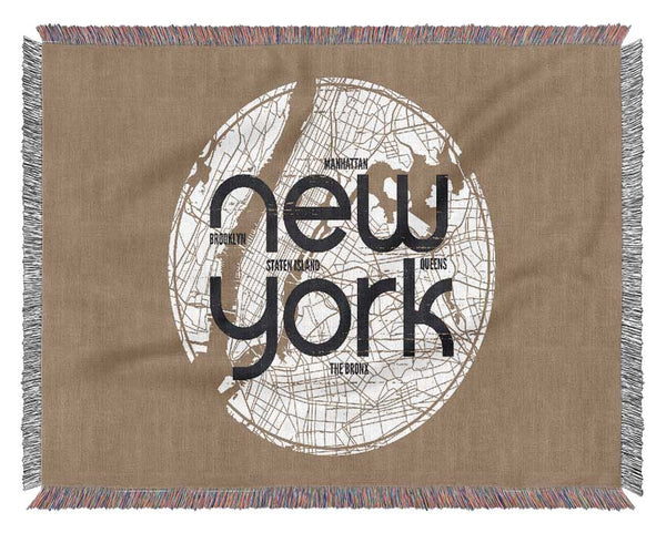 Retro map Of The City 6 Woven Blanket