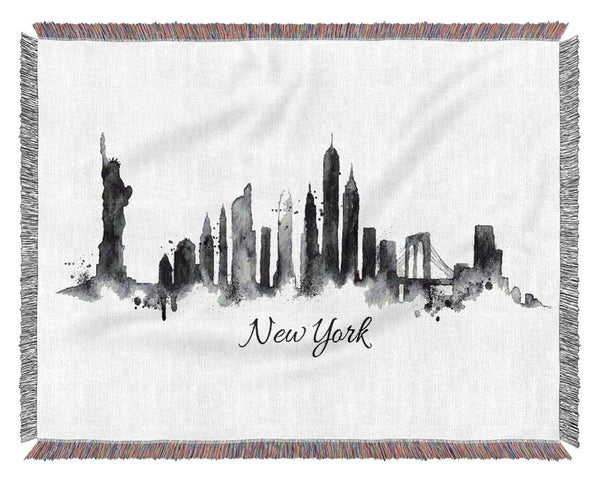 Outline Of The City 10 Woven Blanket