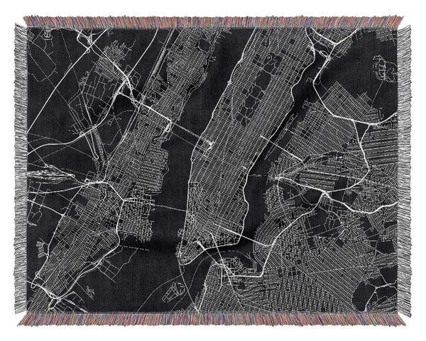 Retro map Of The City 1 Woven Blanket