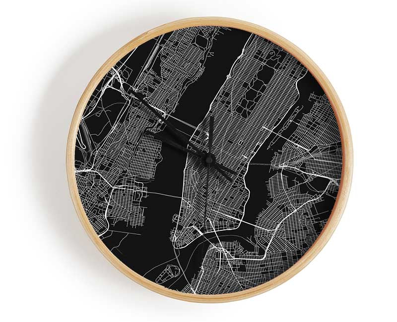 Retro map Of The City 1 Clock - Wallart-Direct UK