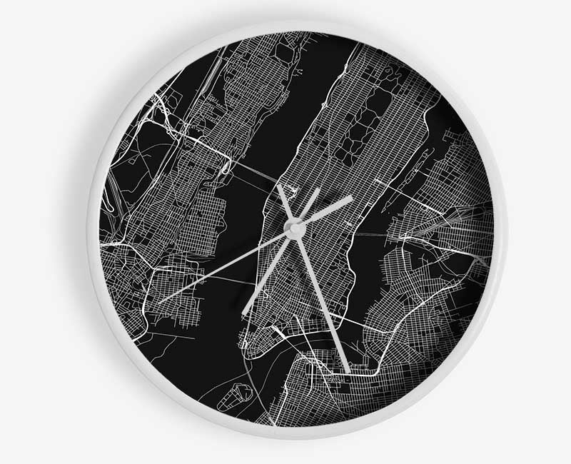 Retro map Of The City 1 Clock - Wallart-Direct UK