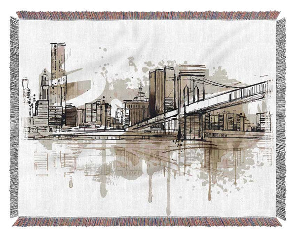 Outline Of The City 9 Woven Blanket