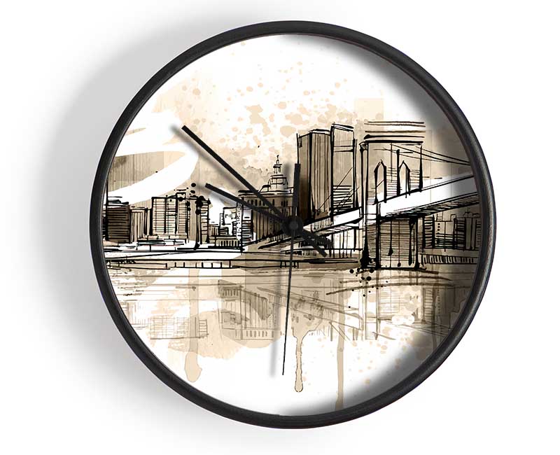 Outline Of The City 9 Clock - Wallart-Direct UK