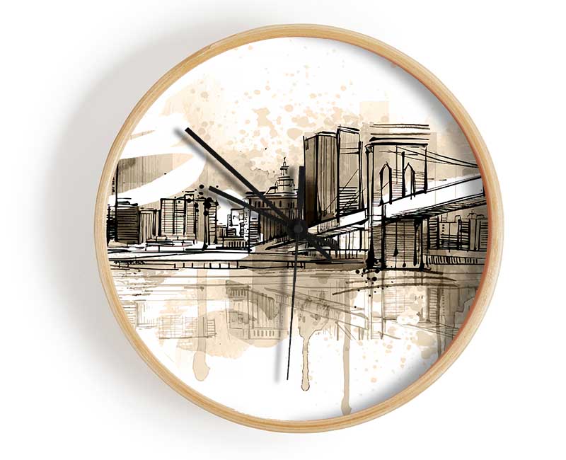 Outline Of The City 9 Clock - Wallart-Direct UK