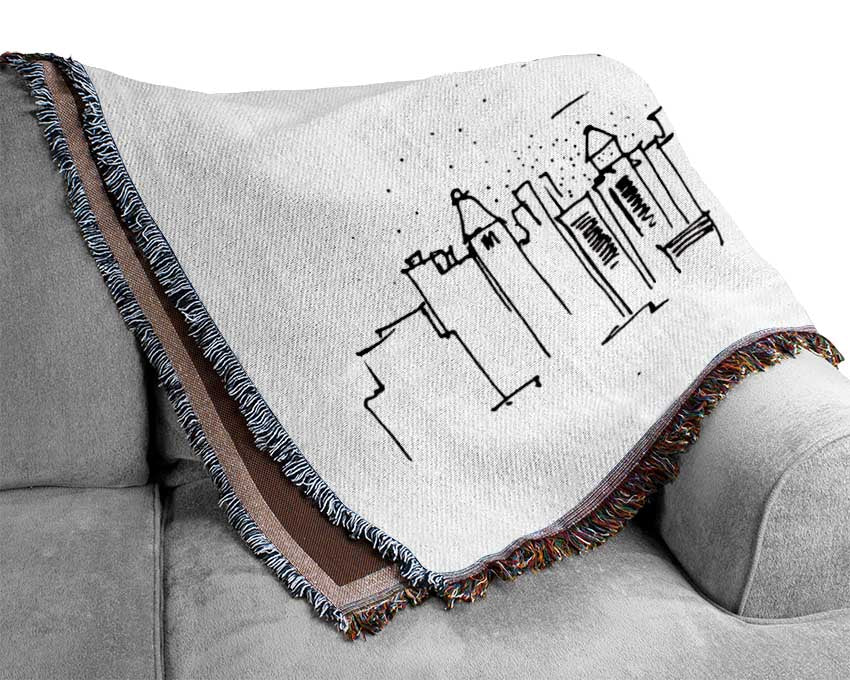 Outline Of The City 7 Woven Blanket