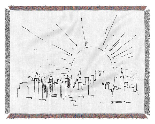 Outline Of The City 7 Woven Blanket