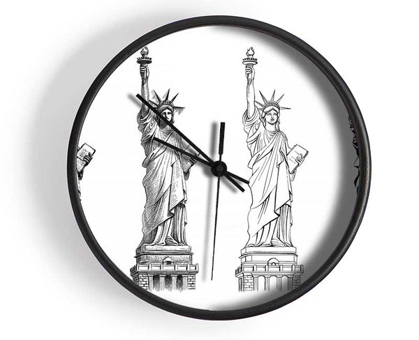 Statue Of Liberty Drawings Clock - Wallart-Direct UK