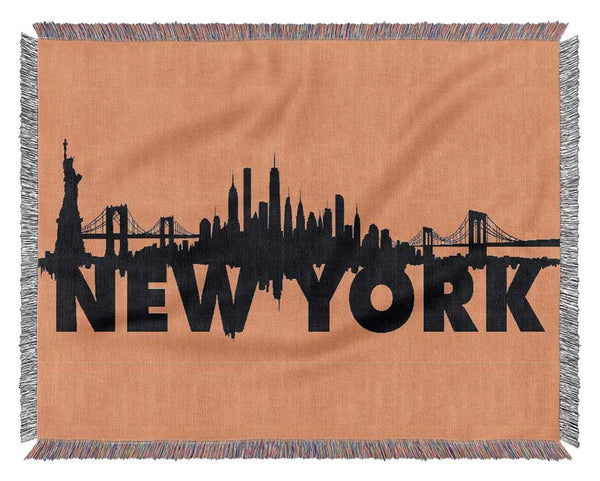 Yellow NYC Woven Blanket