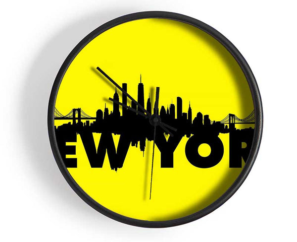 Yellow NYC Clock - Wallart-Direct UK