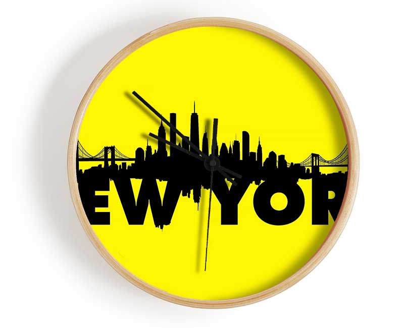 Yellow NYC Clock - Wallart-Direct UK