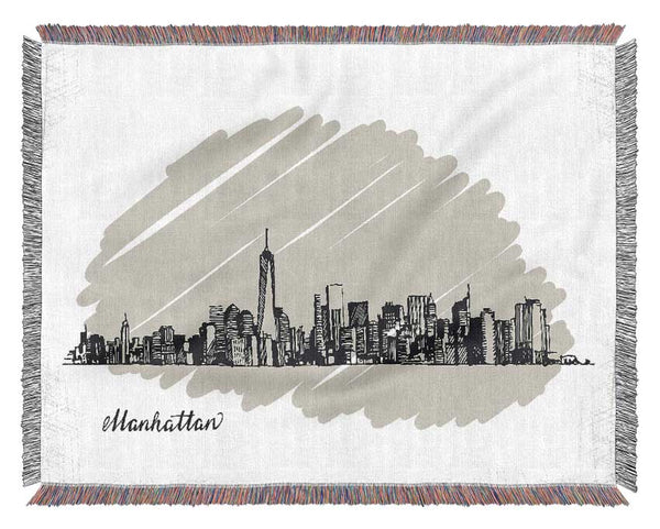 Outline Of The City 8 Woven Blanket