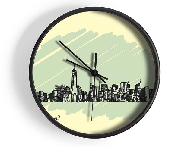 Outline Of The City 8 Clock - Wallart-Direct UK