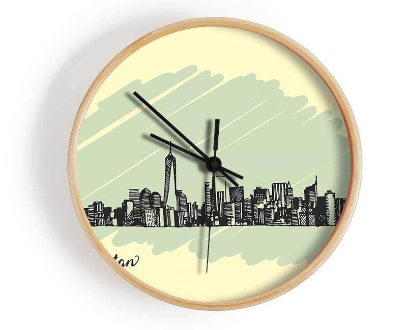 Outline Of The City 8 Clock - Wallart-Direct UK