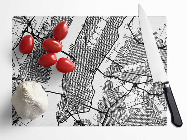 City Map Glass Chopping Board