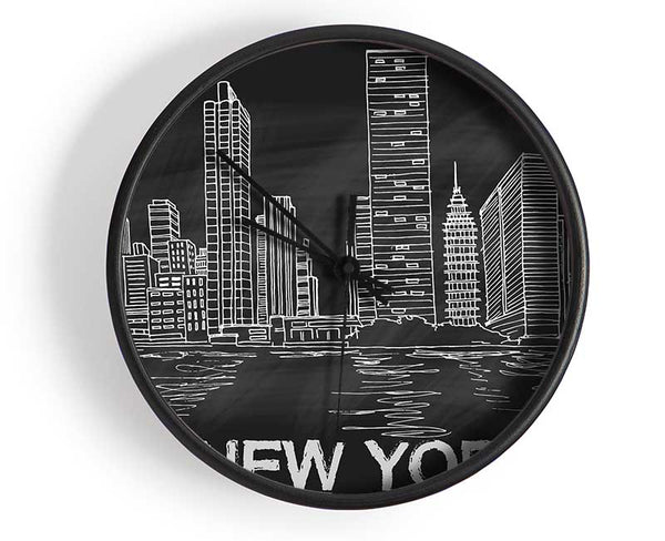 NYC Chalk Clock - Wallart-Direct UK