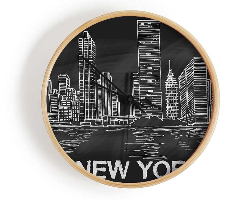 NYC Chalk Clock - Wallart-Direct UK