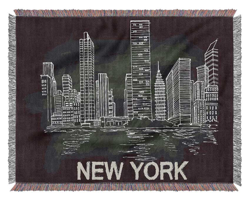 NYC Chalk Woven Blanket