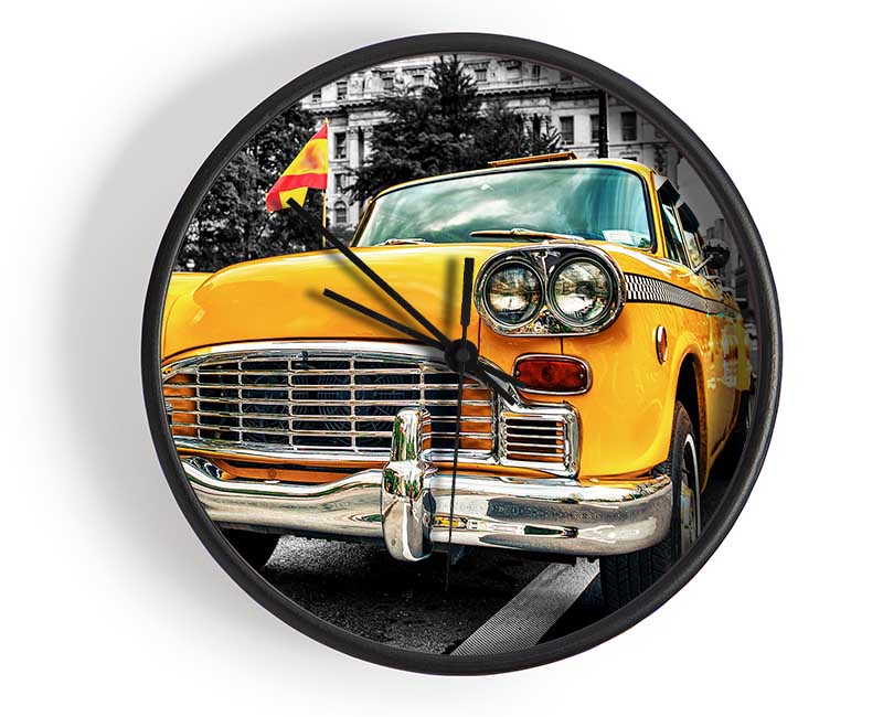 Retro Yellow Cab Clock - Wallart-Direct UK