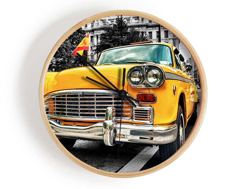 Retro Yellow Cab Clock - Wallart-Direct UK