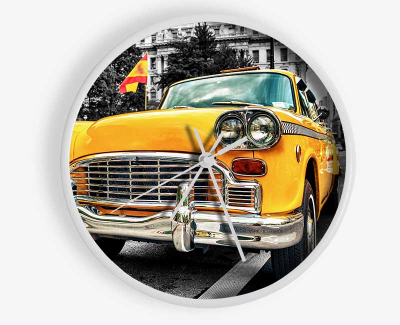 Retro Yellow Cab Clock - Wallart-Direct UK