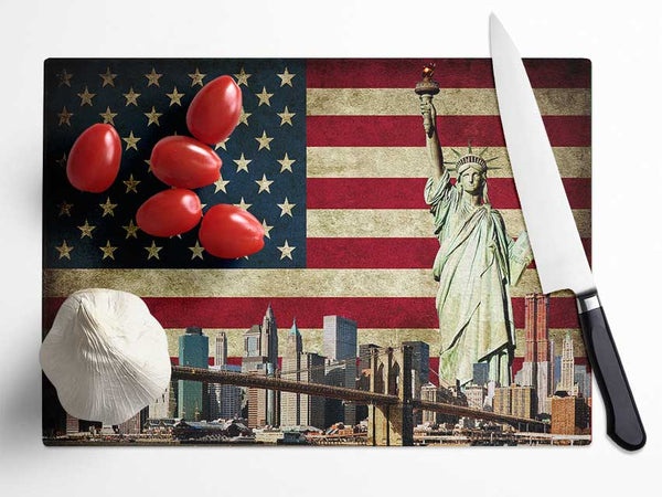 NYC Montage Glass Chopping Board