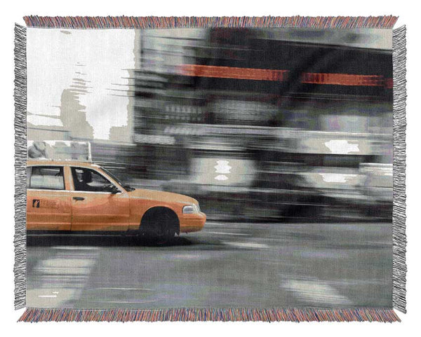 Movement Of The Yellow Cab Woven Blanket