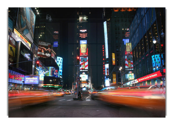 Times Square Yellow Cab Blur