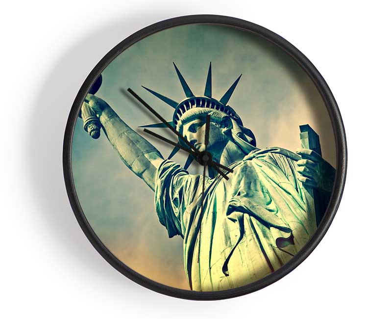 Statue Of Liberty Skies Clock - Wallart-Direct UK