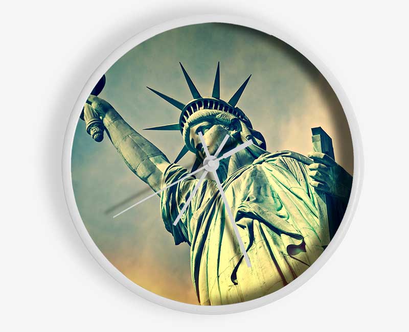 Statue Of Liberty Skies Clock - Wallart-Direct UK