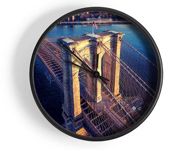 Brooklyn Bridge Above Clock - Wallart-Direct UK