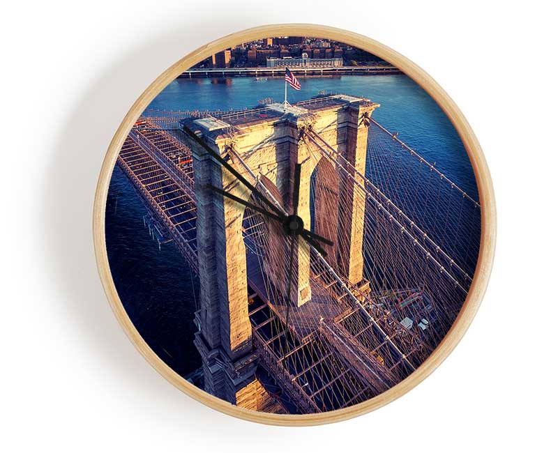 Brooklyn Bridge Above Clock - Wallart-Direct UK