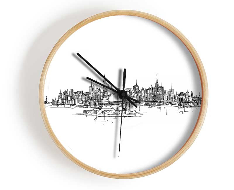 Outline Of The Big Apple Clock - Wallart-Direct UK