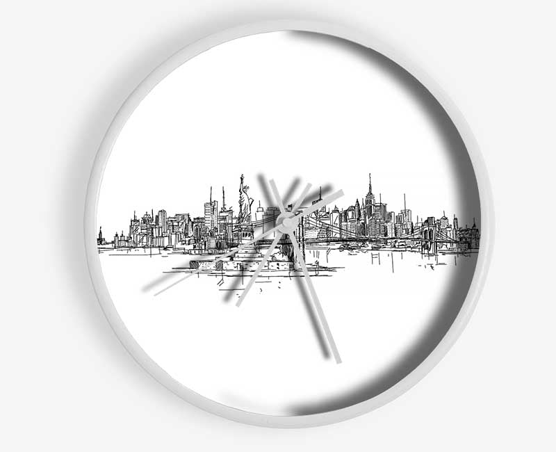 Outline Of The Big Apple Clock - Wallart-Direct UK