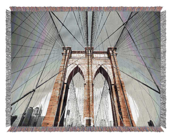 Golden Brooklyn Bridge Woven Blanket