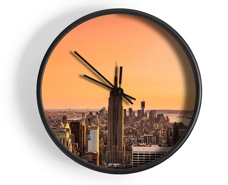 Empire State Building Perfect City Sunrise Clock - Wallart-Direct UK