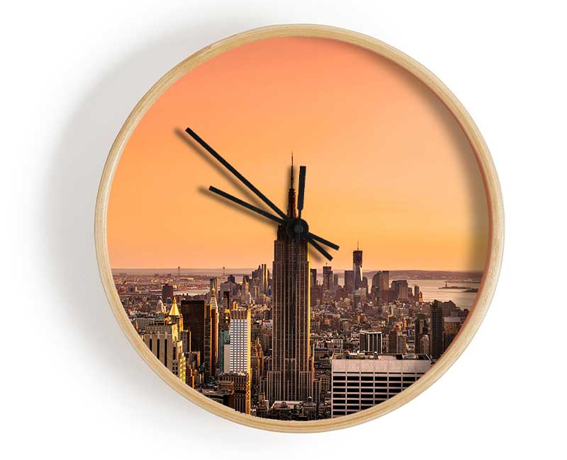 Empire State Building Perfect City Sunrise Clock - Wallart-Direct UK