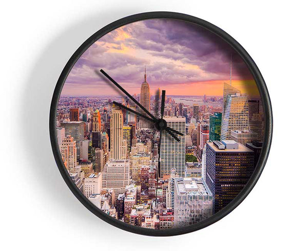 Storm Skies Over NYC Clock - Wallart-Direct UK