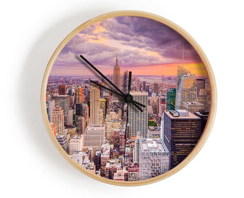 Storm Skies Over NYC Clock - Wallart-Direct UK