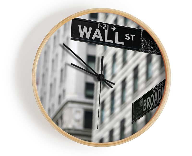 Wall Street And Broadway Signs Clock - Wallart-Direct UK