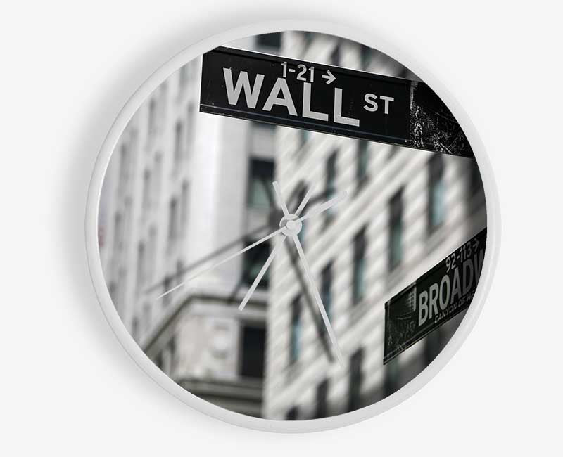 Wall Street And Broadway Signs Clock - Wallart-Direct UK