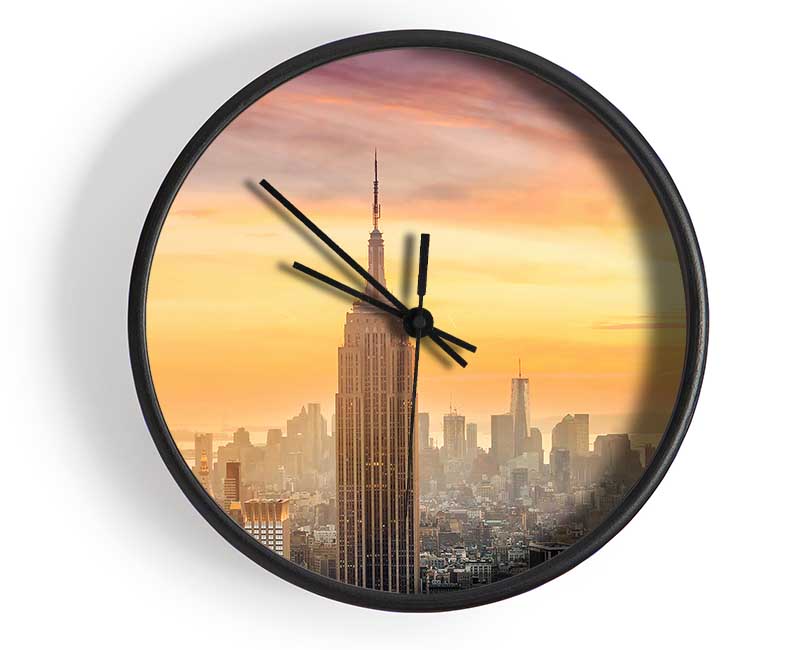 Misty Empire State Building Clock - Wallart-Direct UK