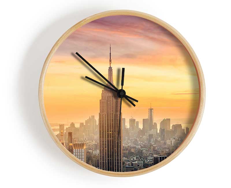 Misty Empire State Building Clock - Wallart-Direct UK