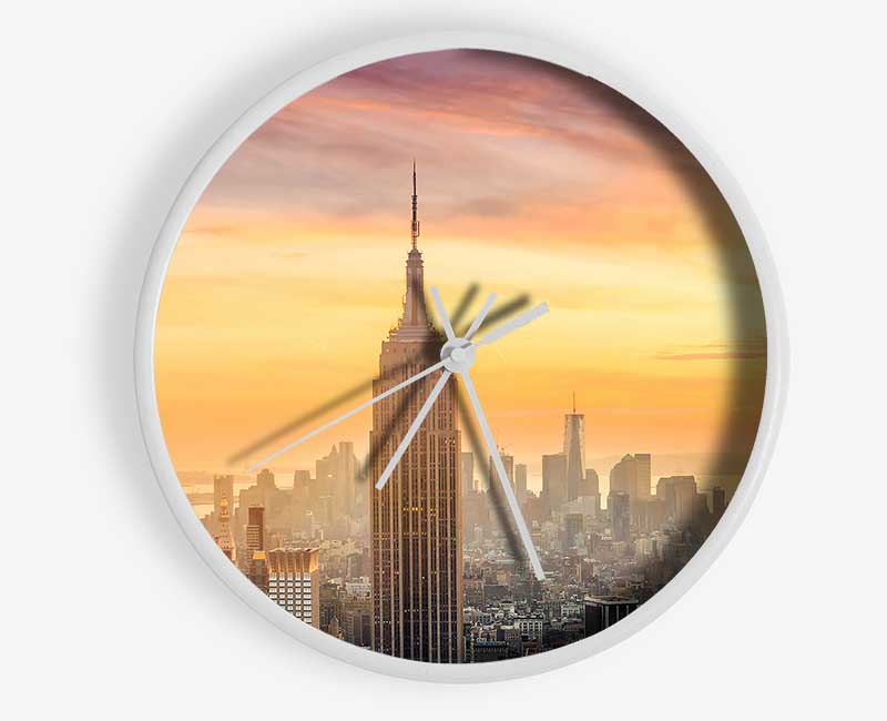 Misty Empire State Building Clock - Wallart-Direct UK