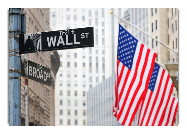 Amerikanische Flaggen der Wall Street