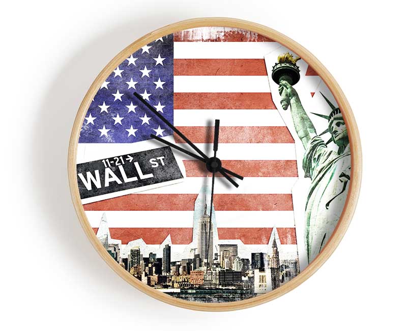 Montage Of NYC Clock - Wallart-Direct UK