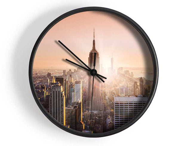 Sun Sparkle Through The Empire State Building Clock - Wallart-Direct UK