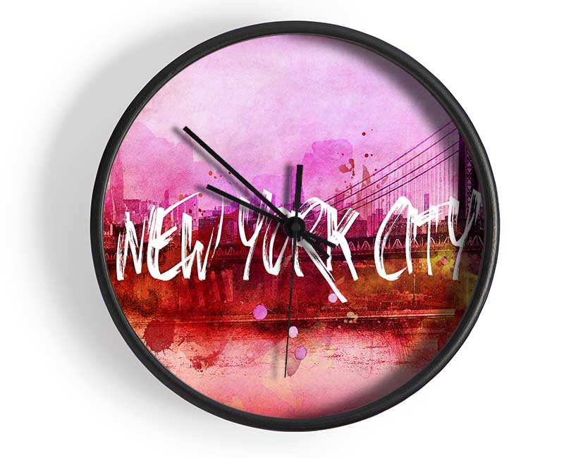 Pink NYC Clock - Wallart-Direct UK